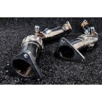 Даунпайпы с пламягасителем "Garage32" (Nissan Infiniti G37, Skyline 2002-2007)