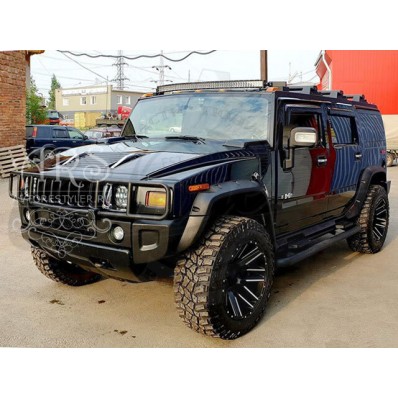Широкие боковины переднего бампера "Black Wide" (Hummer H2, SUT)