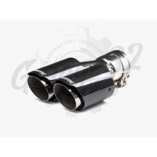 Насадка на глушитель двойная 63х152мм "Akrapovic style"