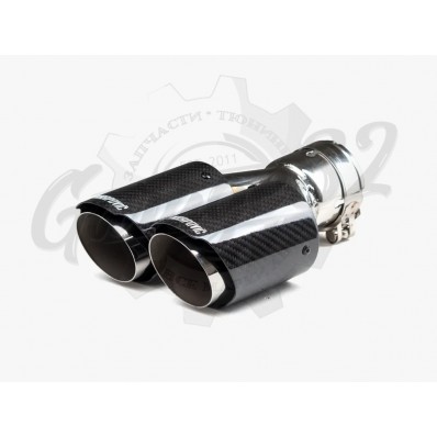 Насадка на глушитель двойная 63х152мм "Akrapovic style"