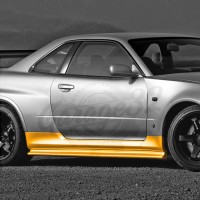 Многосоставные накладки порогов "LKIT" (NISSAN SKYLINE COUPE)