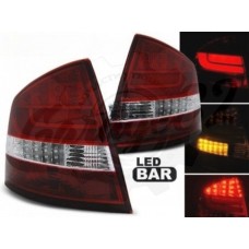 Задние фонари красно-белые "LED BAR" (Skoda Octavia 2 Sedan 2004-2012)