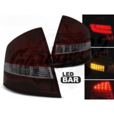 Задние фонари красно-тонированные "LED BAR" (Skoda Octavia 2 Sedan 2004-2012)