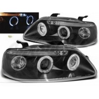 Передние фары "Angel Eyes Blacke" (Chevrolet Aveo 2003-2006)