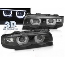 Передние фары "BLACK HEADLIGHTS ANGEL EYES LED 3D fits" (BMW E38)