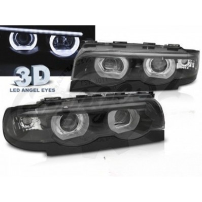 Передние фары "BLACK HEADLIGHTS ANGEL EYES LED 3D fits" (BMW E38) Передние фары "BLACK HEADLIGHTS ANGEL EYES LED 3D fits" (BMW E38)