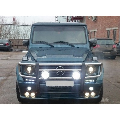 Накладка на передний бампер 6 линз "ART" (Mercedes G-Klasse W463) Накладка на передний бампер 6 линз "ART" (Mercedes G-Klasse W463)