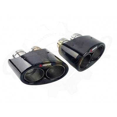 Насадка на глушитель карбон двойная 63х110мм "Akrapovic style"
