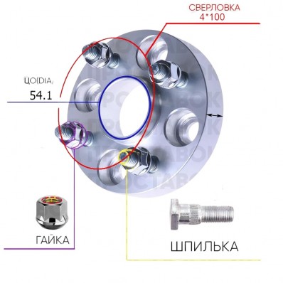 Проставка ступичная 20 мм (4*100; ЦО: 54,1)