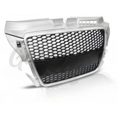 Решетки радиатора "GRILLE SPORT GLOSSY SILVER" (AUDI A3 8P 2008-2012) Решетки радиатора "GRILLE SPORT GLOSSY SILVER" (AUDI A3 8P 2008-2012)